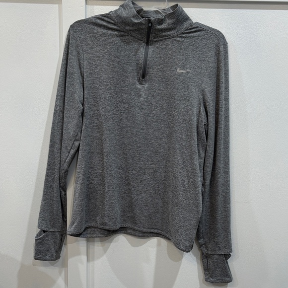 Nike Tops - Nike Women's Heather Gray Quarter-Zip Long Sleeve Top